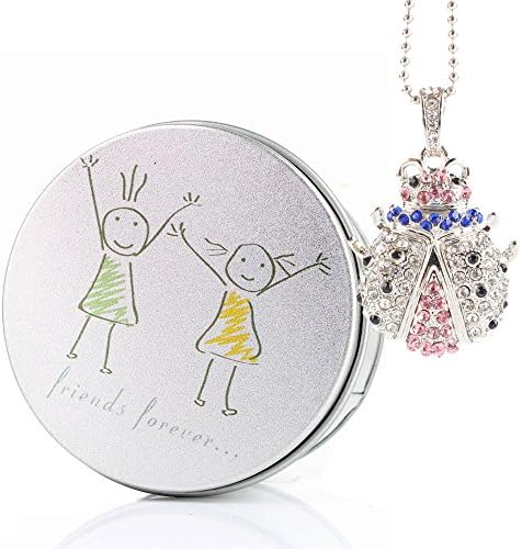 Anvor® Friends Forever Crystal Beetle Blingbling 16G USB Memory Stick Flash Drive Data Storage Device Pendant with Necklace Metal Box Packing, Novelty Cute Gift / Present for Birthday …