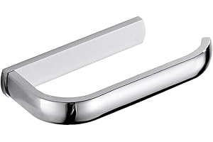 Flybath Porte-Papier Toilette pour Salle de Bain et Toilette-Rouleau Support-Papier de Cuisine en Laiton Barre-Papier Toilette Mural sans Couvercle Lumineux Argent Chrome Finition