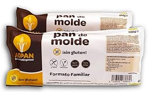 ADPAN Pan de Molde Sin Gluten – Pack de 2 unidades x 600gr (1200gr) - Pan Tierno y Esponjoso, Sin Gluten, Sin Lactosa, Sin Alérgenos, Apto para Celíacos, Vegano, Ideal para Tostadas y Sándwiches