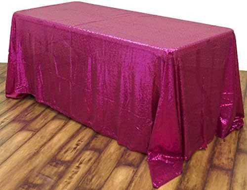 B-COOL50''*80'' Rectangle Fushia Pink Sequin Tablecloth For Wedding/Party/Banquet