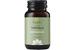 Fushi Organic Triphala Capsules, 60 Caps | Fresh-Ground Whole Food | Body Tonic, Cleansing & Detoxifying the system, Regulating Digestive System | Ayurvedic Medicine| Ethical & Vegan |Made in the UK