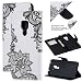 Produktbild Hülle für Huawei Mate 20, Schwarze Kunstblume Muster PU Leder Handyhülle mit Ständerfunktion, E-Lush Schutzhülle Magnetverschluss Flip Case Wallet Cover Stoßfest Handytasche