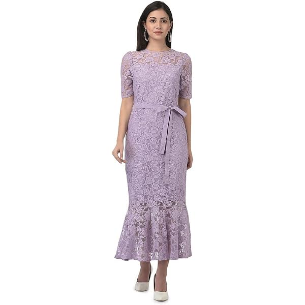 Buy ASTR the label Women's Sleeveless Lace Fit & Flare Midi Dress, Pink  Mauve, S at Amazon.in
