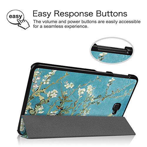 Fintie Samsung Galaxy Tab A 10.1 Hülle – Ultra Schlank Superleicht Ständer Smart Shell Case Cover Schutzhülle Etui Tasche mit Auto Schlaf / Wach Funktion für Samsung Galaxy Tab A 10,1 Zoll T580N / T585N Tablet (2016 Version), Mandelblüten - 6