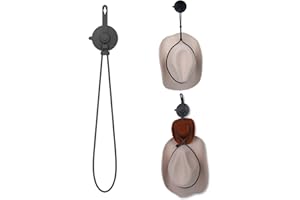 SVOCK Cowboy Huthalter Wand, Cowboy Hat Holder for Travel, Cowboyhut Halterung mit Saugnapf, Silikon Verstellbar Cowboyhut Halter für Auto, Cowboyhuthalter Auto Tragbarer Speicher