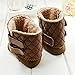 Etosell 0-18M Newborn Toddler Infant Girl Fleece Snow Boots Soft Sole Crib Shoes (M/6-12 Months, Brown)