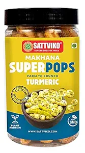 Sattviko Turmeric (Haldi) Makhana Superpops 67 g Each | Healthy Snack | Immunity Booster (Pack of 1)