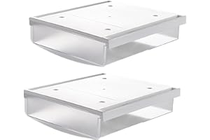 TUKA-I-AKUT TUKA 2X 1,7L Cajón Debajo del Escritorio 21x18x5,4cm, Autoadhesivos Cajón Oculto de Almacenamiento, Grande Utensilios Organizador Debajo del Estante, 2 Unidades Translúcido TKD8608