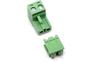 Oiyagai Lot de 20 Blocs de Bornes à Vis Détachables 2 Broches, Pas 5.08 mm – Connecteurs Enfichables Mâle/Femelle 300 V 15 A pour Alimentation, Signal, Contrôle Industriel