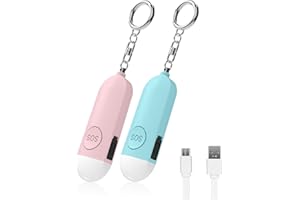 PALMCEE Personal Alarms for Women, 2Pcs Women Siren Rape Alarm Panic Alarm with Lights for Self Defence 130DB Loud Safety Alarm Small Personal Alarm Personal Alarms for Elderly Girls Kids (Pink + Blue)