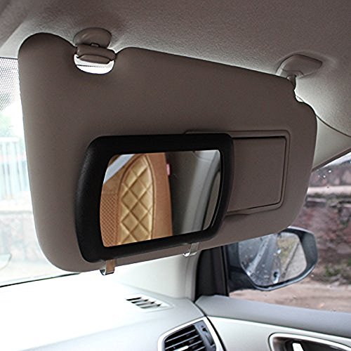 Slience Mask Car Makeup Vanity Mirror Car Cosmetic Mirror Sun-shading Mirror Black Auto Supplies 169*110mm 1 Pc Black