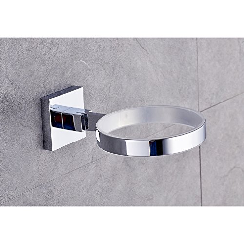 Auralum Einfach Toilettenbürsten Glas Bürste Edelstahl WC-Bürstenhalter WC-Garnitur Klobürste Klobürstenhalter - 3