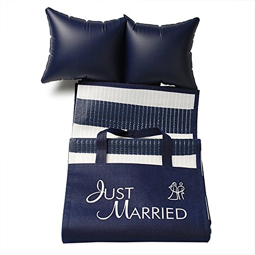 Strandmatte „Just Married“ – eine witziges Geschenkidee für das Brautpaar, gestreifte Strandmatte mit dem Schriftzug „Just Married“ - 2