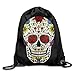 Produktbild Funny&shirt Sugar Skull Drawstring Backpack Beam Mouth School Travel Backpack Rucksack Shoulder Bags for Men & Women