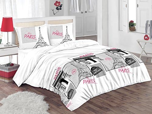 ThreeL Paris White 100% Cotton Duvet Cover Bedding Set (Single)