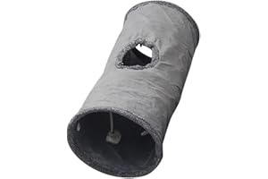 Gecheer Cat Tunnel Toy in Suede, Large Cat Tunnels, Foldable Peekaboo Tunnel with Self-entertaining Ball, Indoor Cats Rabbits Toy, for Cafe Family with Cats 65 * 29cm
