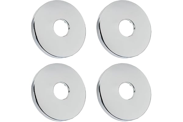 Hugwish Rosace Mitigeur Douche Acier Inoxydable (3/4) Ø 27 mm x Ø 90 mm x hauteur 10 mm 4pcs, Rosace Robinet, Garniture Pour Robinet De Douche Muraux (4, 90x10mm Argent)