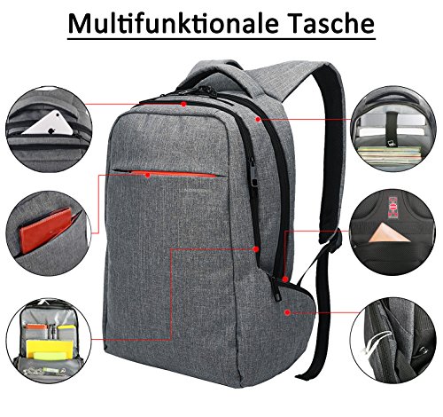 Norsens 15 6 Zoll Laptop Rucksack Business Notebook Rucksack  Dunkelgrau