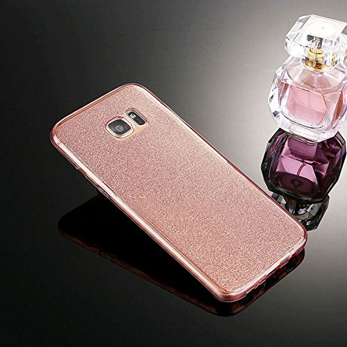 Galaxy S8 Plus Case,ikasus [Full-Body 360 Coverage Protective] Crystal Clear 2in1 Sparkly Shiny Glitter Bling Front Back Full Coverage Soft Clear TPU Silicone Rubber Case for Galaxy S8 Plus,Rose Gold