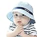 Millya Infant Baby Toddler Solid Brim Stripe Sun Protection Hat 100% Cotton (Blue-brim)