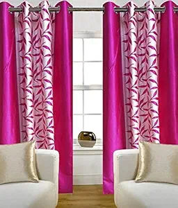 Inira Trendz Polyester Solid Curtain, Pink
