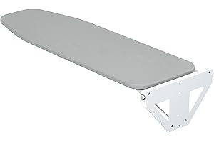 ybaymy Składana deska do prasowania na ścianie, obracana o 90°, z poszewką bawełnianą, odporna na wysokie temperatury, odporna na wysokie temperatury, 1070 x 300 x 35 mm