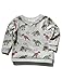 M&Co Baby Boys Long Sleeve Cute Quirky Dinosaur Print Sweatshirt Jumper Grey Marl 18/24 Mnth
