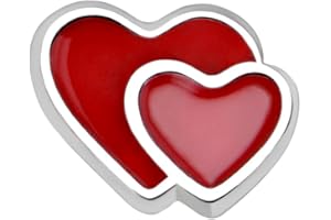 Quiges Floating Living Memory Charm Silver Plated Red Hearts for Personalised Memory Lockets