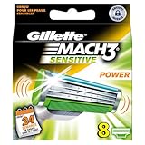 Gillette MACH3 Power Sensitive Razor Blades - Pack of 8 Refills