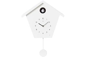 ‎CUCO CLOCK Cuco Clock Kuckucksuhr SCHWARZWALDHAUS, Pendeluhr Wanduhr, Moderne Schwarzwalduhr, 37,5× 23 × 11,4cm, Pendeluhr mit Nachtruhefunktion, Vogelgezwitscher, Vogelstimme