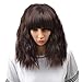 BERON® 14" Women's Short Curly Bobo Wig with Free Wig Cap (Dark Brown)