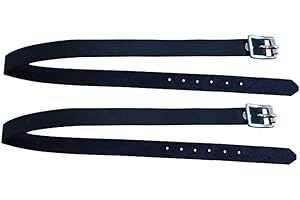 HOMYY Sporenriemen,Pferdesporen Lederriemen mit Schnalle, 2 Stück PU-Leder verstellbar solide Sporn Gurt Reiten Sport Zubehör