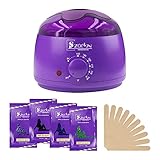 Wax Heater, Hair Removal Waxing Kit, Electric Wax Warmer with 4 Hard Wax Beans and 10 Wax Applicator Sticks
