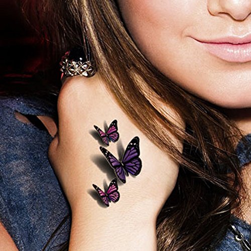 TAFLY Temporären Tattoo 3d Sexy Mehrfarbigen Schmetterling Körper