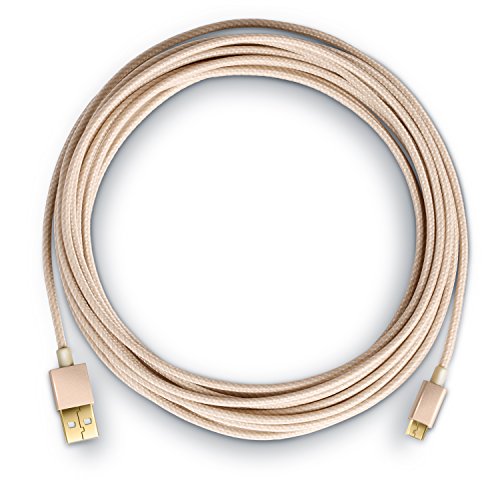 Uplink – 3m Premium Micro USB auf USB Kabel mit Metallstecker + Nylonmantel / besonders strapazierfähig | flexibles Lade- und Datenkabel mit vergoldeten Kontakten für Android, Samsung, HTC, Motorola, Nokia, LG, HP, Sony, Blackberry und mehr - 3