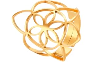 TEAMER Anello regolabile in acciaio inox Metatron con Arcangelo regolabile per donne e ragazze