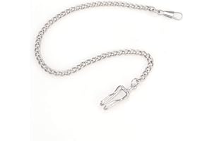 iplusmile Clip Pocket Watch Chain- Silver Plated Pocket Chain for Men- 14inch Length, Secure your Watch in Place, Fit Great for Men