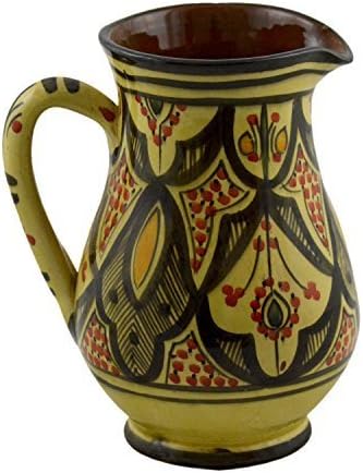 Moroccan Pitchers Sangria Handmade Ceramic Carafe Beverage Dispenser Jar Cooler Easy Pour 58 Oz Large by Moroccan Pitchers