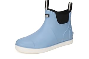 YUHITYGZGS Wellington Boots Men's Waterproof Half Height Lined Rain Shoes Non-Slip Garden Short Sailing Boots High Traction Ankle