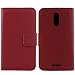 Produktbild Gukas Design Echt Leder Tasche Für Gigaset GS160 5" Hülle Lederhülle Handyhülle Handy Flip Brieftasche mit Kartenfächer Schutz Protektiv Genuine Premium Case Cover Etui Skin (Dark Rot)
