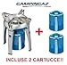 Produktbild ALTIGASI Gaskocher Bivouac mit Füßen Leistung 2600 Watt - Marke CAMPINGAZ + 2 Kartuschen A Gas CV 470 mit abnehmbarem System - Produkt ideal für Camping