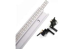 ArtisanShow 600mm 45 Type T-tracks with Movable/Fixed Scale Aluminum Alloy T-tracks Slot with Left/Right Type Accurate Miter Track Stop Table Saw Accessories for Woodworking DIY Tools (Movable Scale)