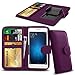 Produktbild N4U Online - Verschiedene Farben Clip On Serie PU- Leder Etui Buchhülle Für Microsoft Lumia 640 XL LTE - Lila