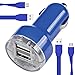 Produktbild Asus Z1 Titan Car Charger Auto-Ladegerät Compact Rapid Bullet DUAL Kleine Fast Travel DC 12V / 24V im Auto-Ladegerät USB-Adapter mit 2 x 1 Meter Flat Data Sync Ladekabel