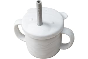 glitter&spice tasse d'apprentissage pour bébé 180 ml Gobelet d'entraînement Tasse à paille Ours Sans BPA(MARBLE)