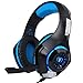 Produktbild Gaming Headset für New Xbox One PS4 PC, Stereo 3.5MM Gaming Kopfhörer mit Mikrofon & USB LED-Licht für PS4 PC Mac iPhone PlayStation 4 Tablet, Blau