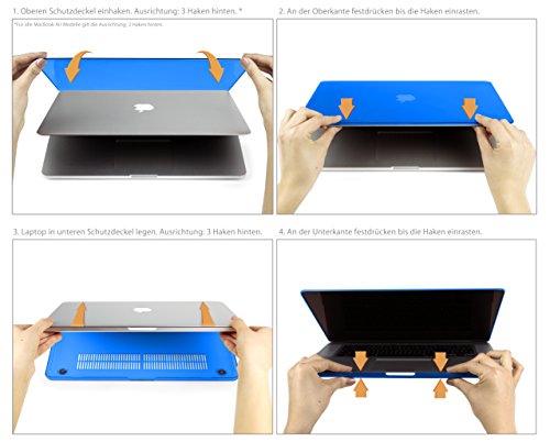 MyGadget MacBook Pro Retina 13 Zoll *Crystal* Case – Model Ende ´12 – Mitte ´16 (A1502 / A1425) Plastik Mac Hülle Schutzhülle Hartschale Cover (Blau) - 5
