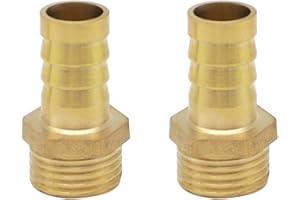 YDHfdc Pack of 2 Brass Hose Nozzle Hose Fitting 1/2 Inch 14 mm Outer Pipe Adapter for Water, Fuel and Air Lines Used