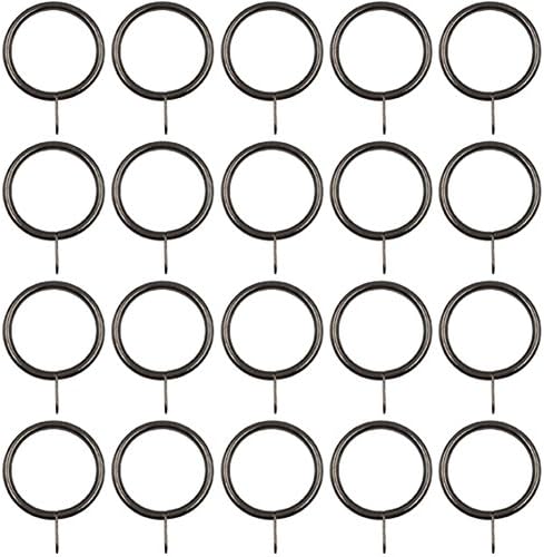 Ucatcher 20 Pack Metal Curtain Hanging Rings for Shower Window Curtains and Rods, 32mm Internal Diameter (Gun Black)