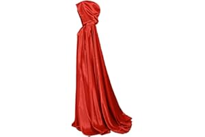 GRACEART Płaszcz z kapturem peleryna ślubna pełna długość satynowy szlafrok Halloween kostium cosplay 136 cm dla dorosłych unisex